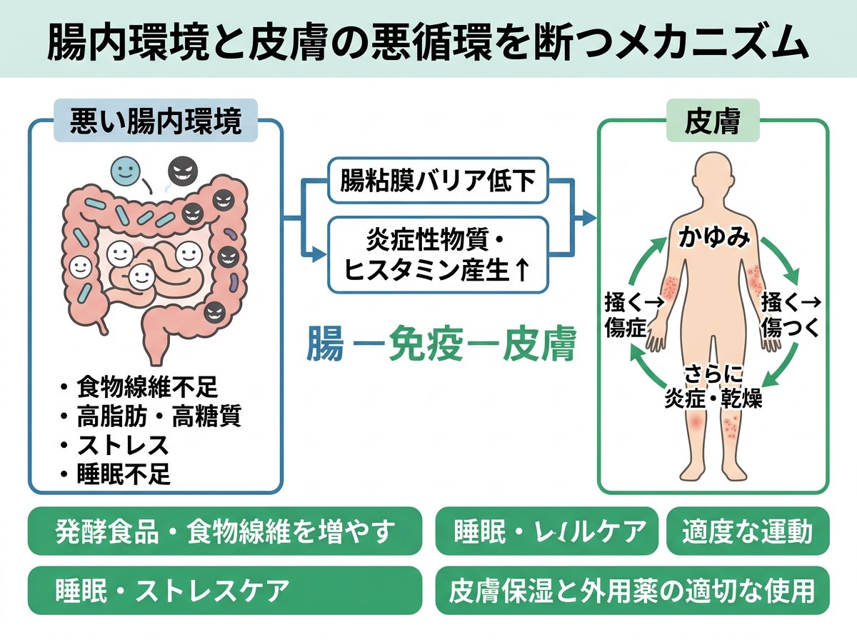 腸内環境と皮膚の悪循環を断つメカニズム