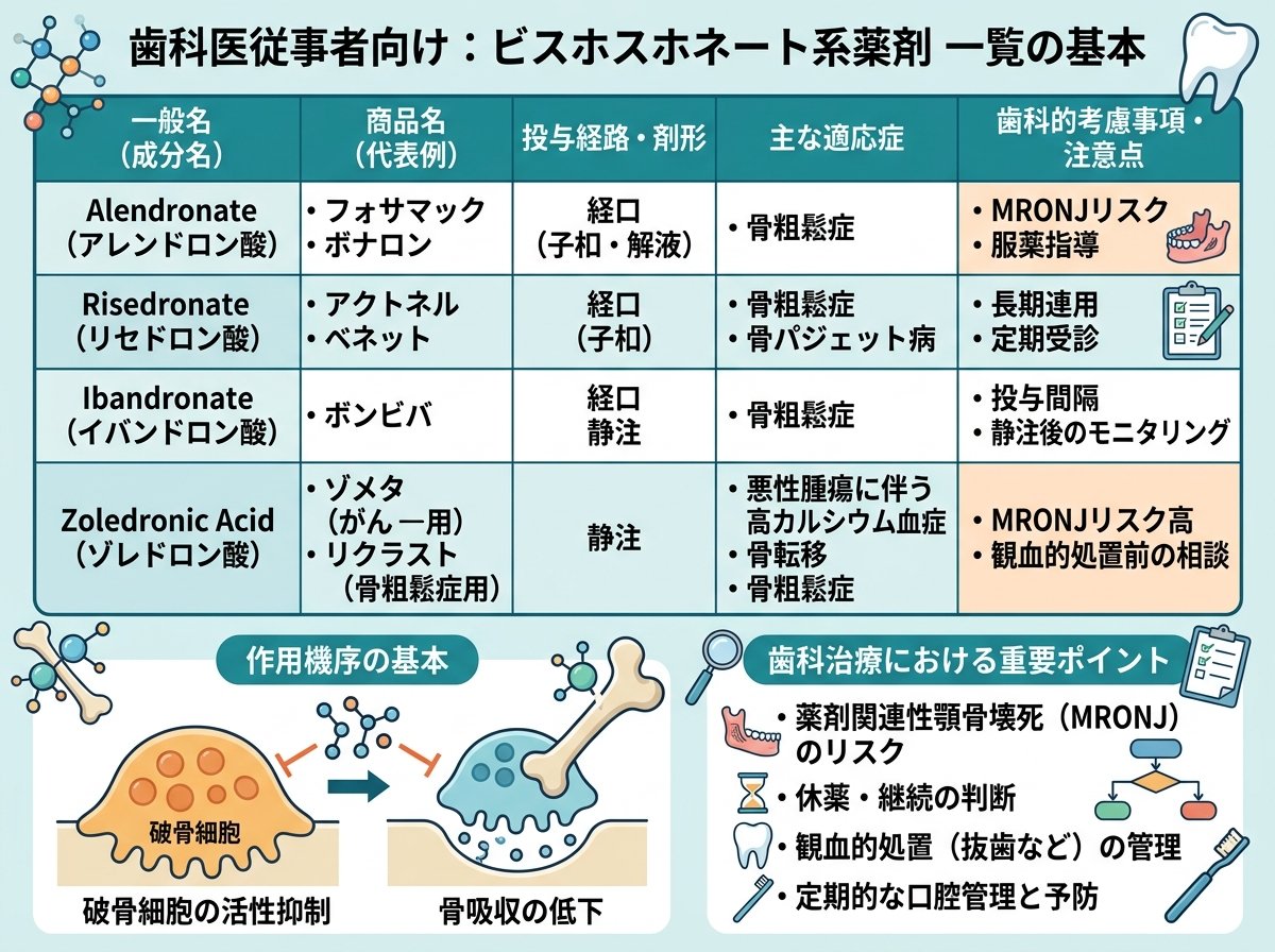 ビスホスホネート系薬剤 一覧の基本