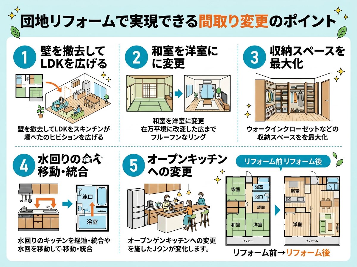 団地リフォームで実現できる間取り変更のポイント