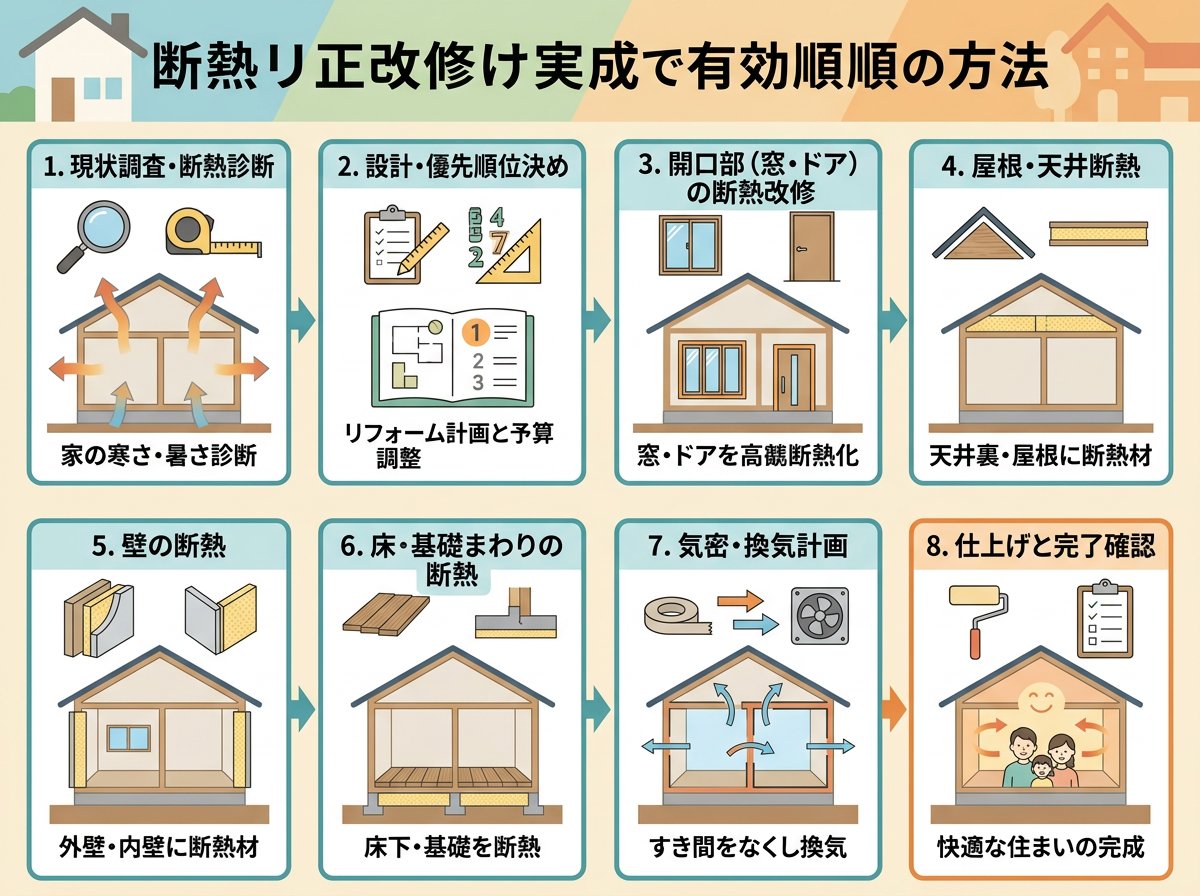 断熱改修の効果的な施工順序と方法