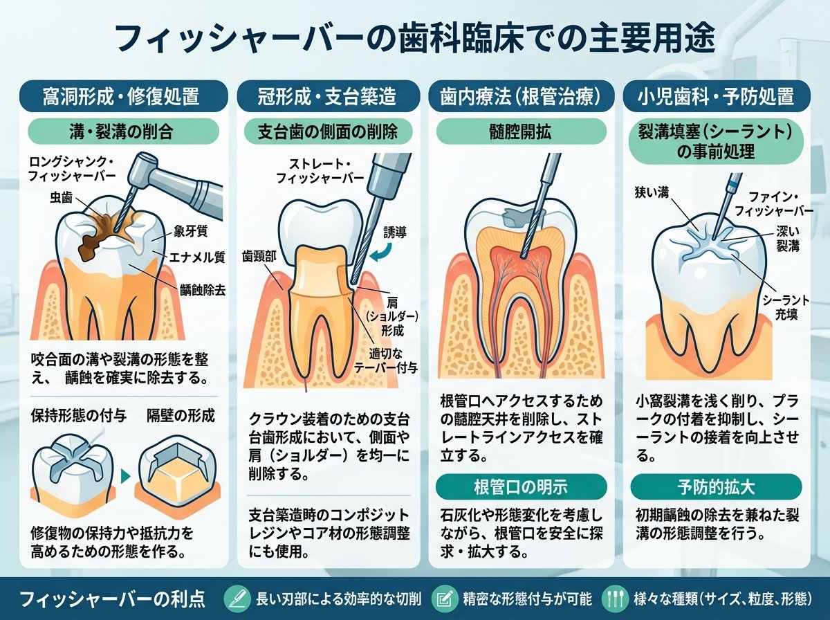 フィッシャーバーの歯科臨床での主要用途