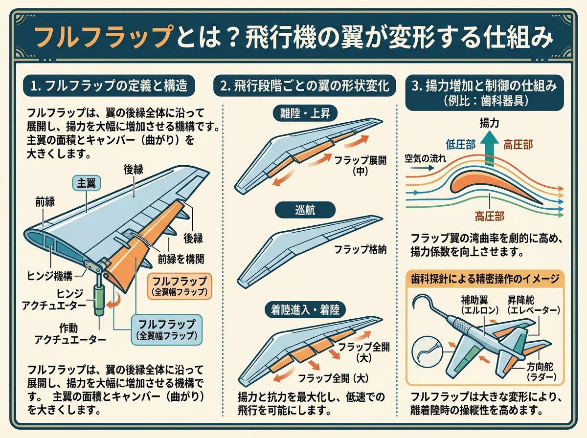 フルフラップとは?飛行機の翼が変形する仕組み