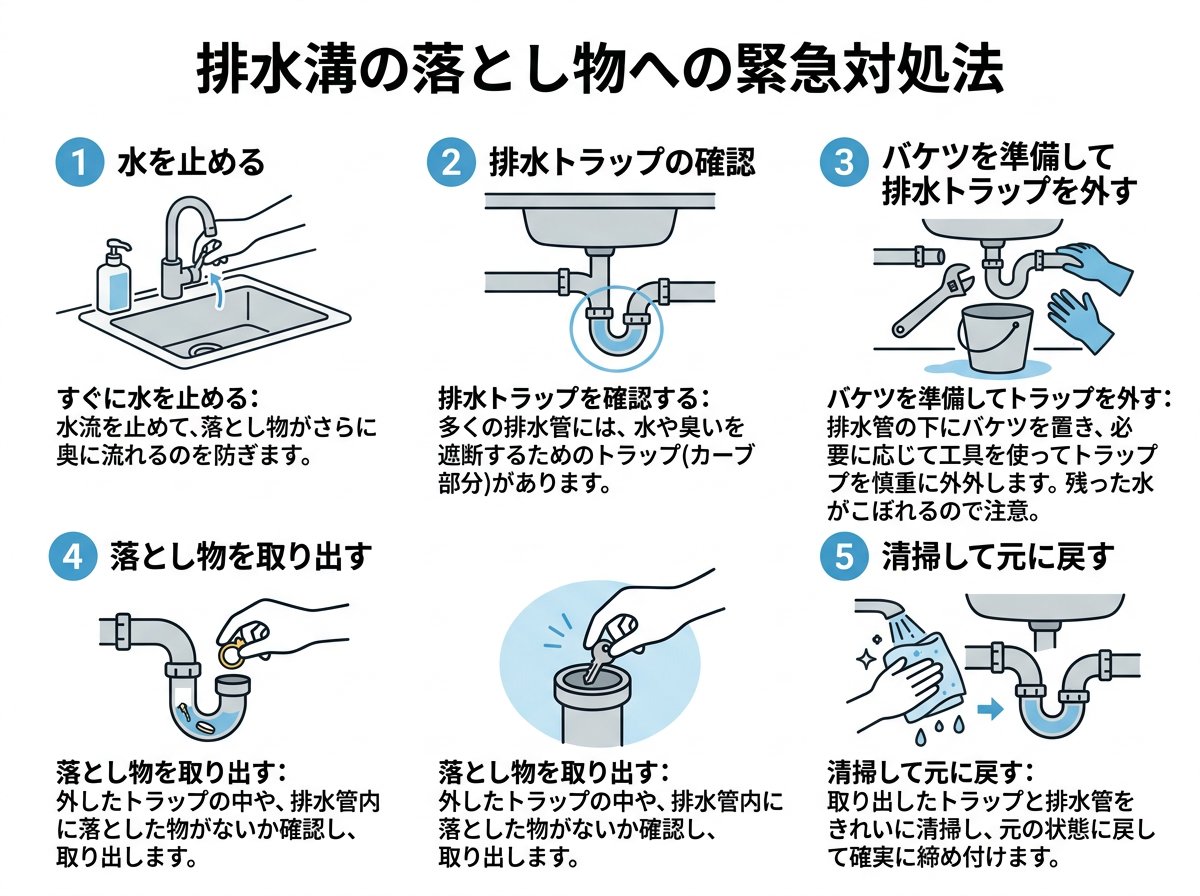 排水溝の落とし物への緊急対処法