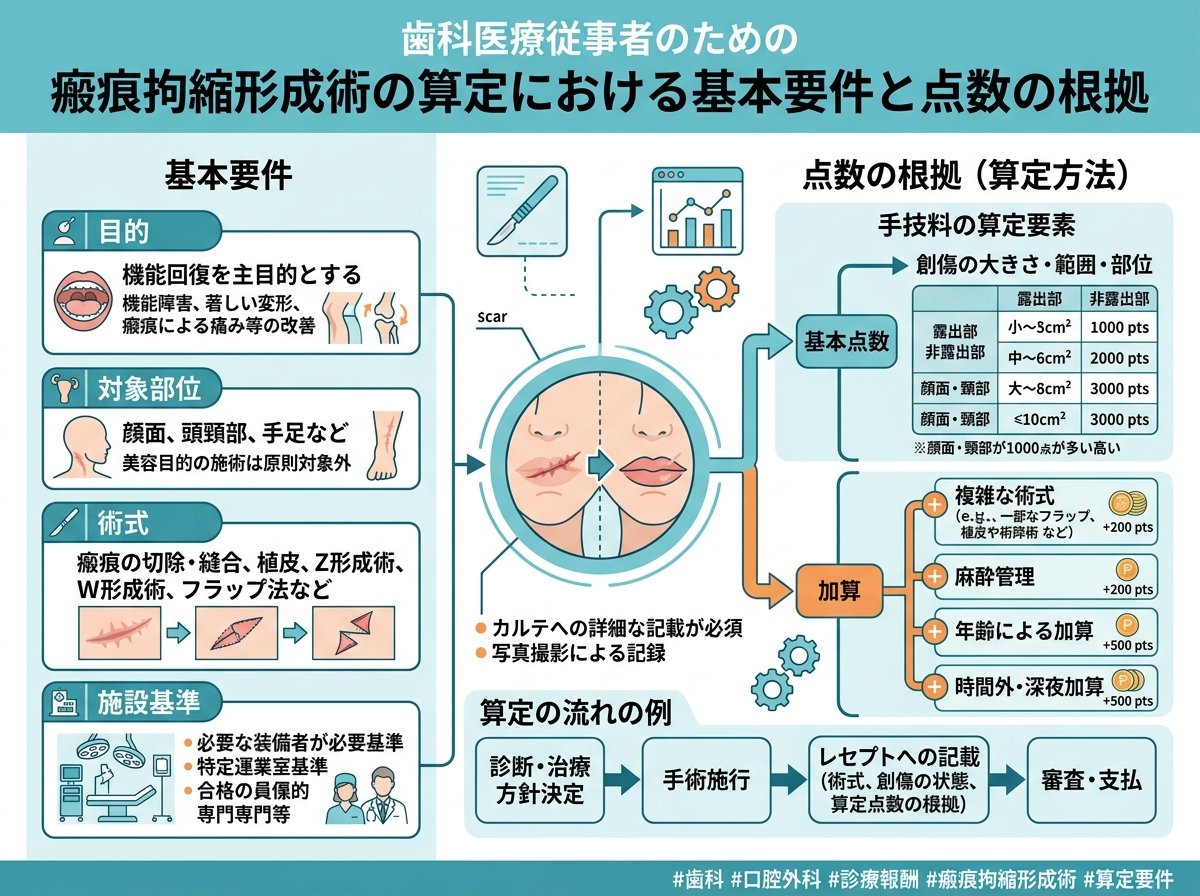 瘢痕拘縮形成術の算定における基本要件と点数の根拠