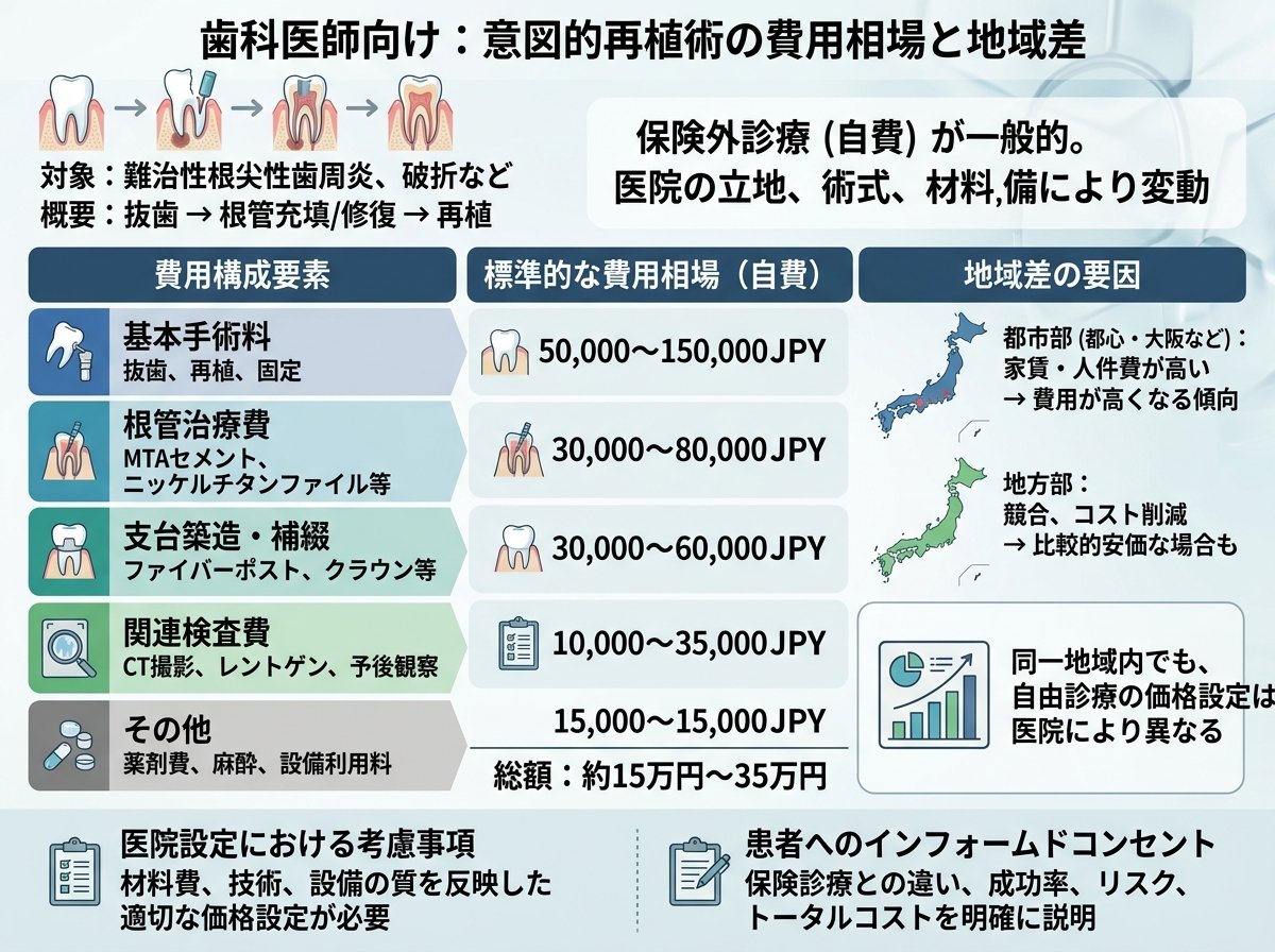 意図的再植術の費用相場と地域差
