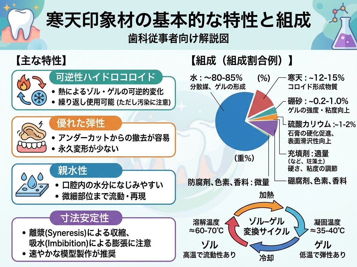 寒天印象材の基本的な特性と組成