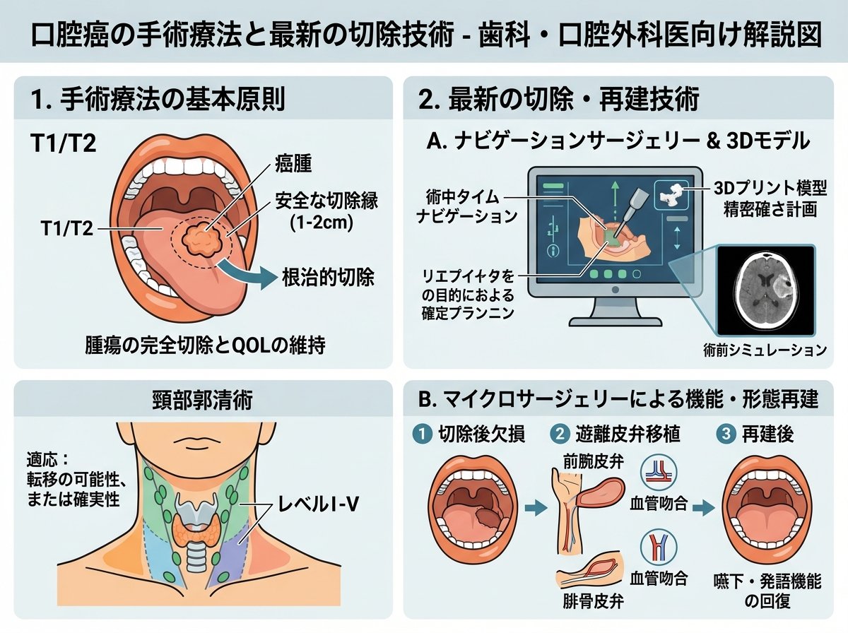 口腔癌の手術療法と最新の切除技術