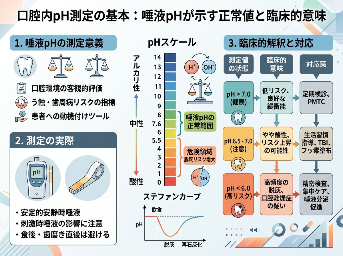 口腔内pH測定の基本:唾液pHが示す正常値と臨床的意味