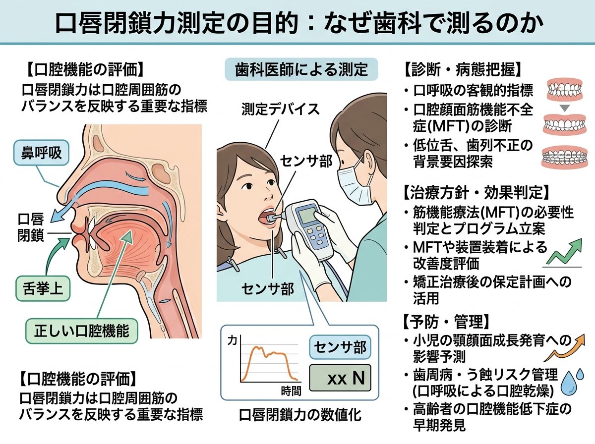 口唇閉鎖力測定の目的:なぜ歯科で測るのか