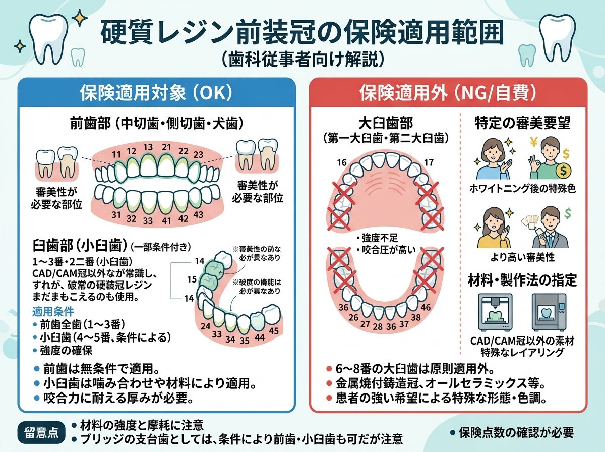硬質レジン前装冠の保険適用範囲