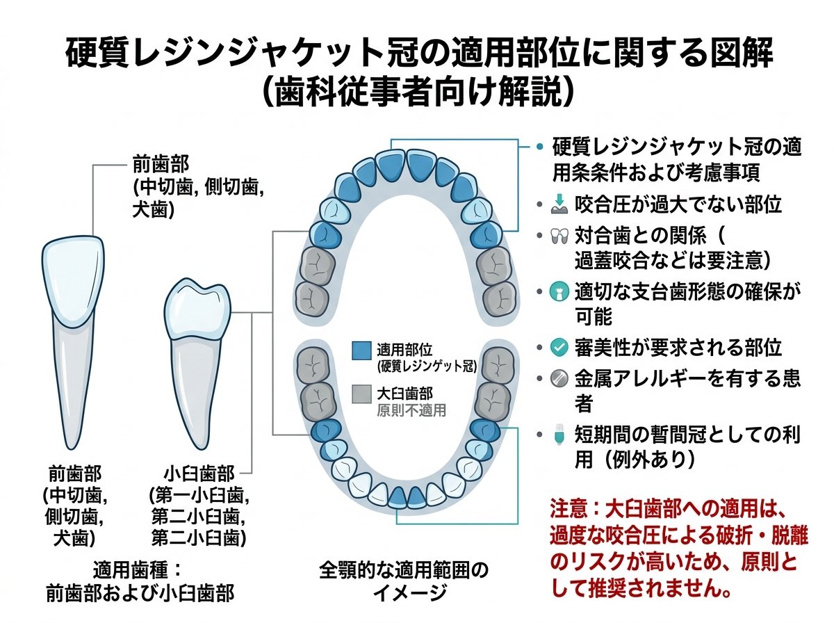 硬質レジンジャケット冠の適用部位