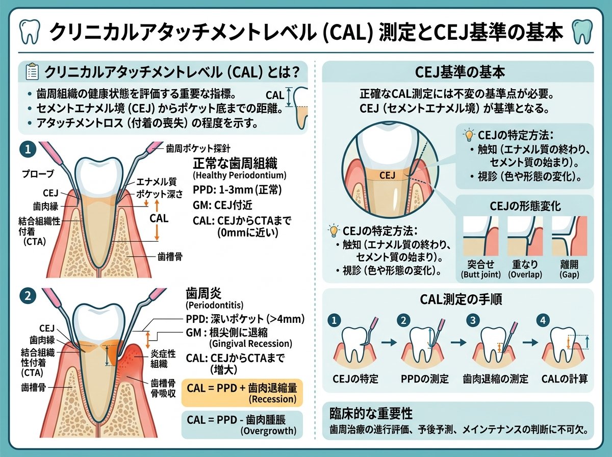 クリニカルアタッチメントレベル 測定 と CEJ 基準 の基本