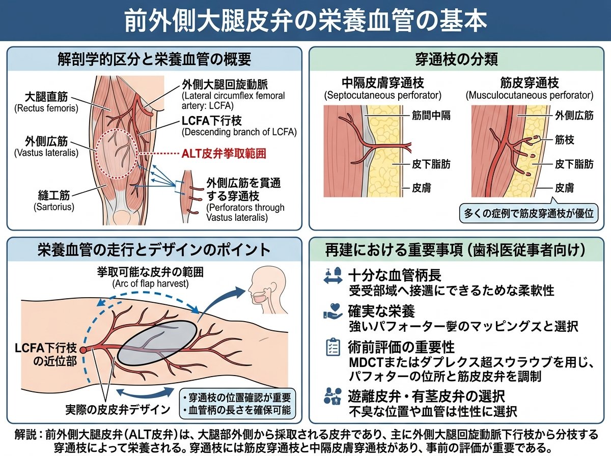 前外側大腿皮弁の栄養血管の基本