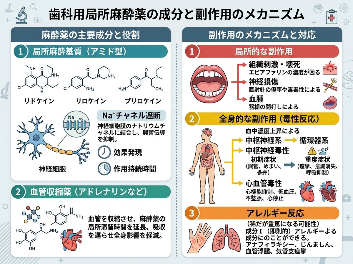 麻酔の成分と副作用のメカニズム