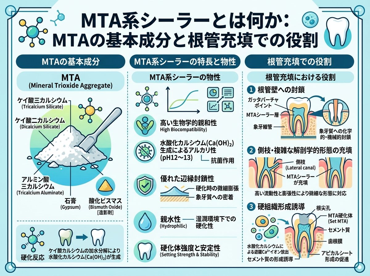 mta系シーラーとは何か:MTAの基本成分と根管充填での役割