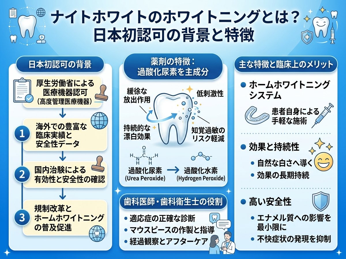 ナイトホワイトのホワイトニングとは?日本初認可の背景と特徴