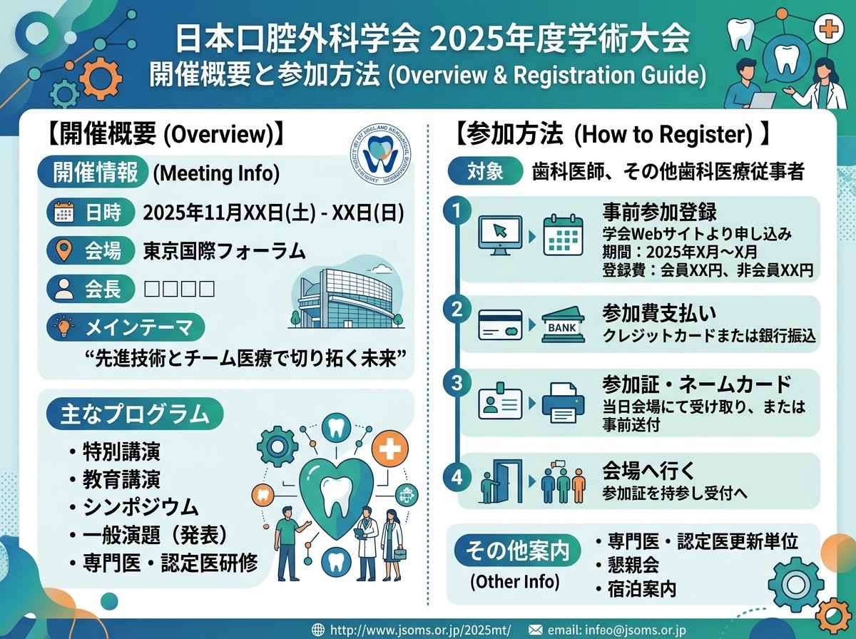 日本口腔外科学会2025年度学術大会の開催概要と参加方法