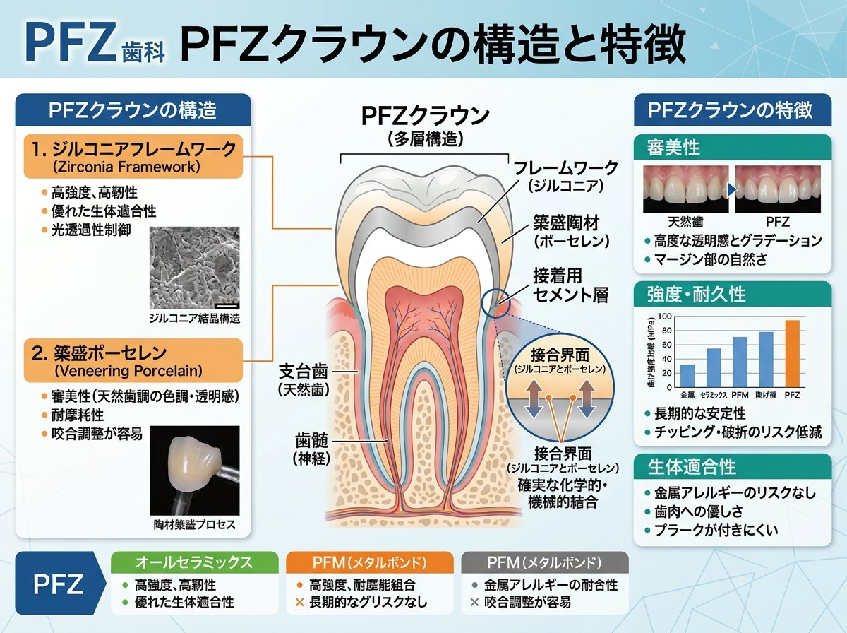 pfz 歯科 PFZクラウンの構造と特徴