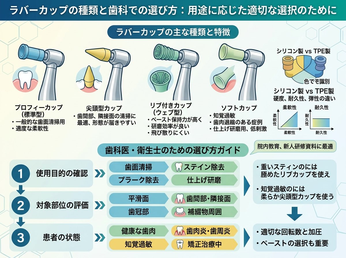 ラバーカップの種類と歯科での選び方