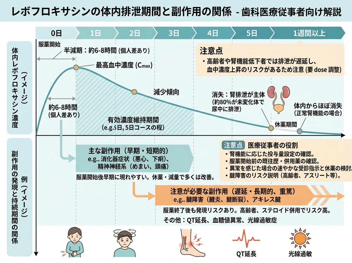レボフロキサシンの体内からの排泄期間と副作用の関係