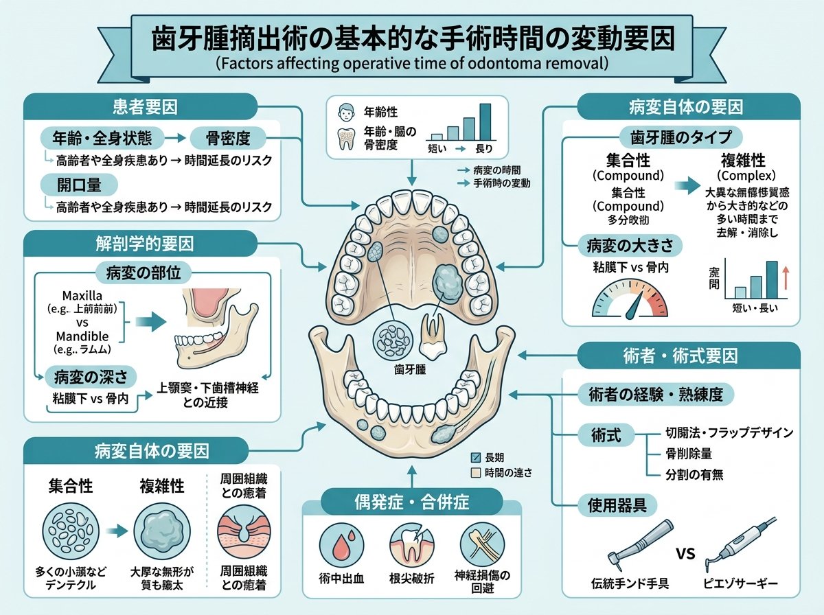 歯牙腫摘出術の基本的な手術時間の変動要因