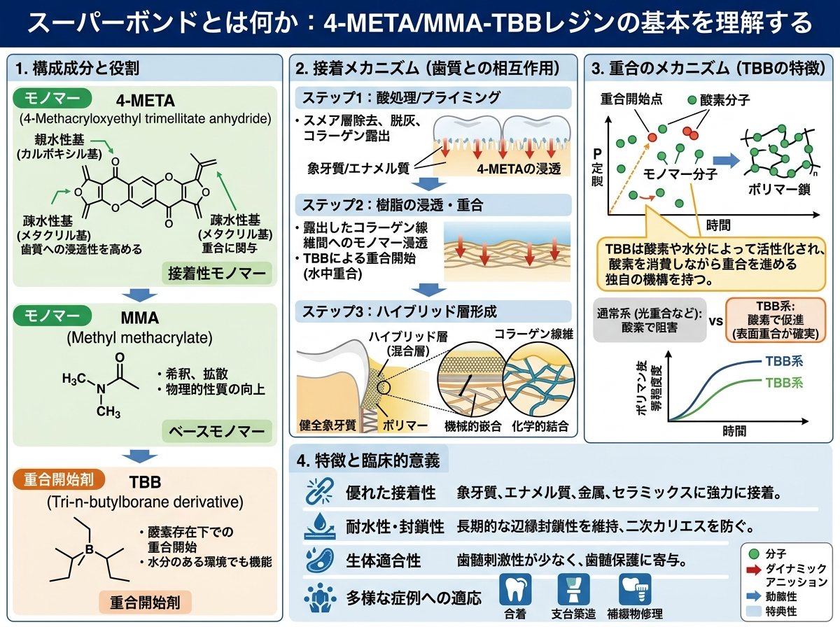 スーパーボンドとは何か：4-META/MMA-TBBレジンの基本を理解する