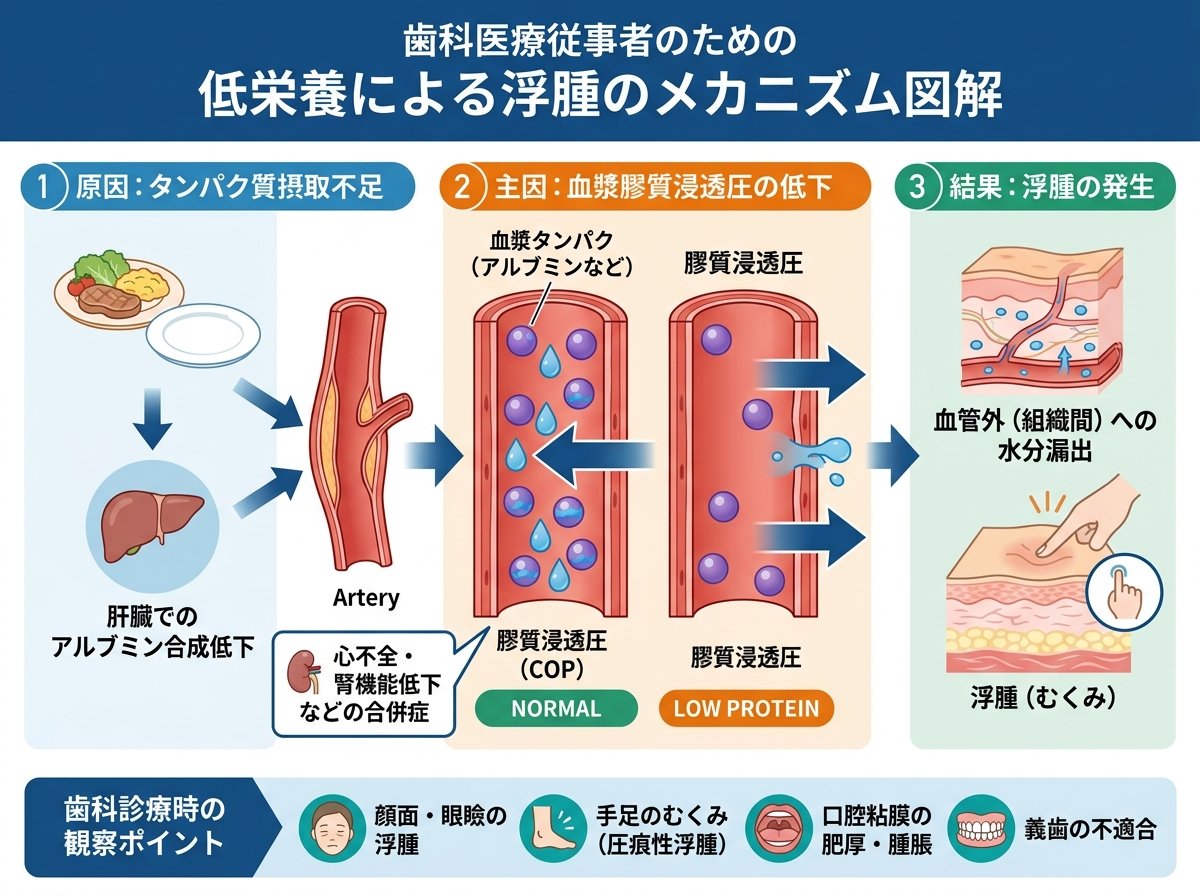 低栄養で浮腫が出る理由