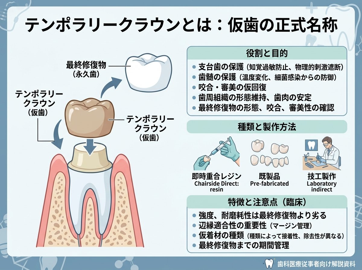 テンポラリークラウンとは仮歯の正式名称