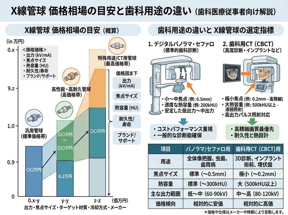 x線管球 価格 相場の目安と歯科用途の違い