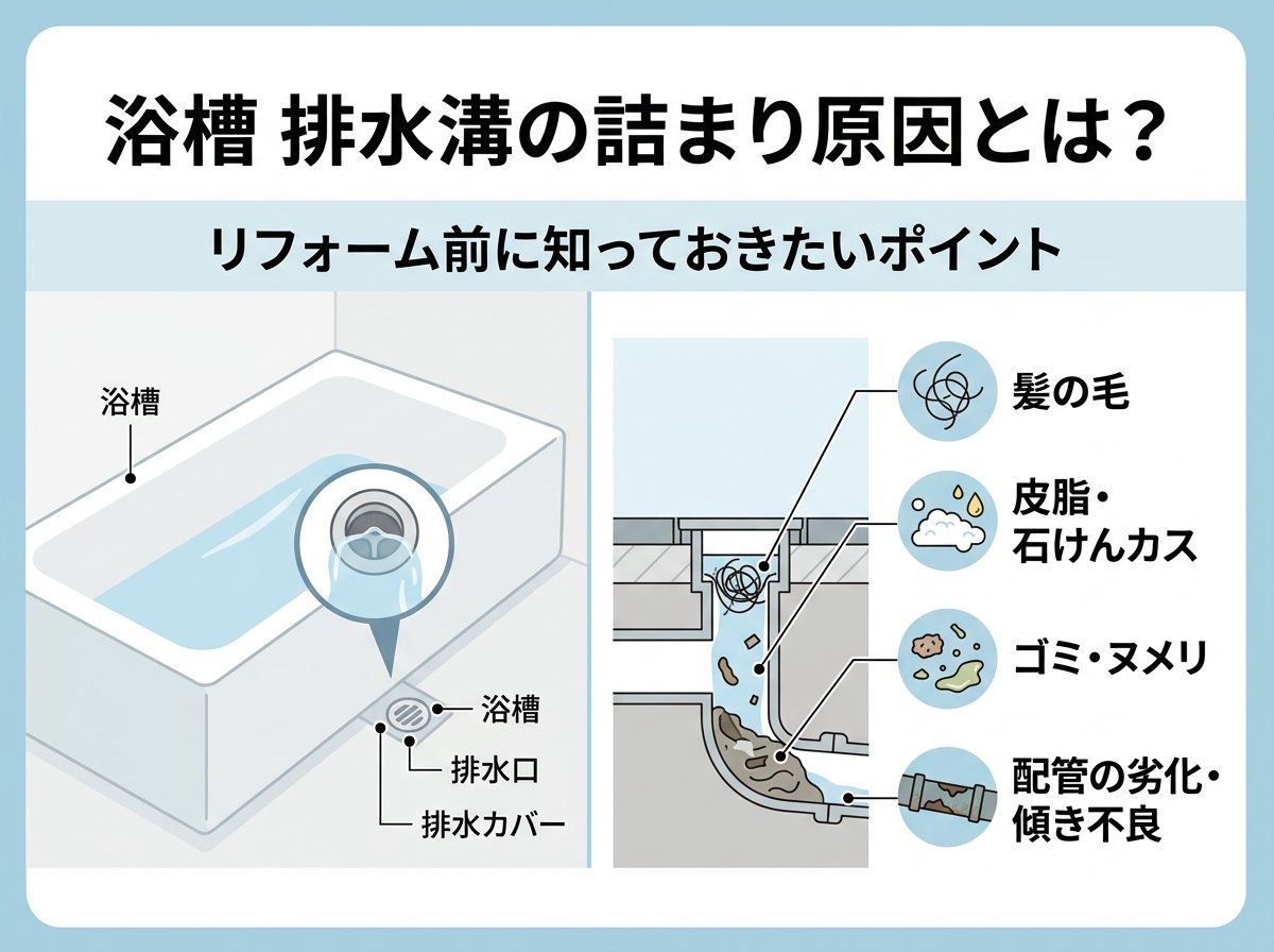 浴槽 排水溝の詰まり原因とは？