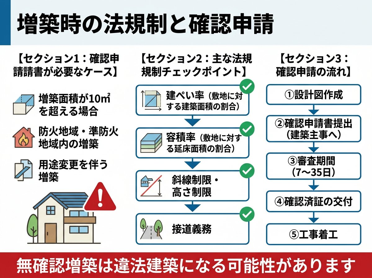 増築時の法規制と確認申請の必要性